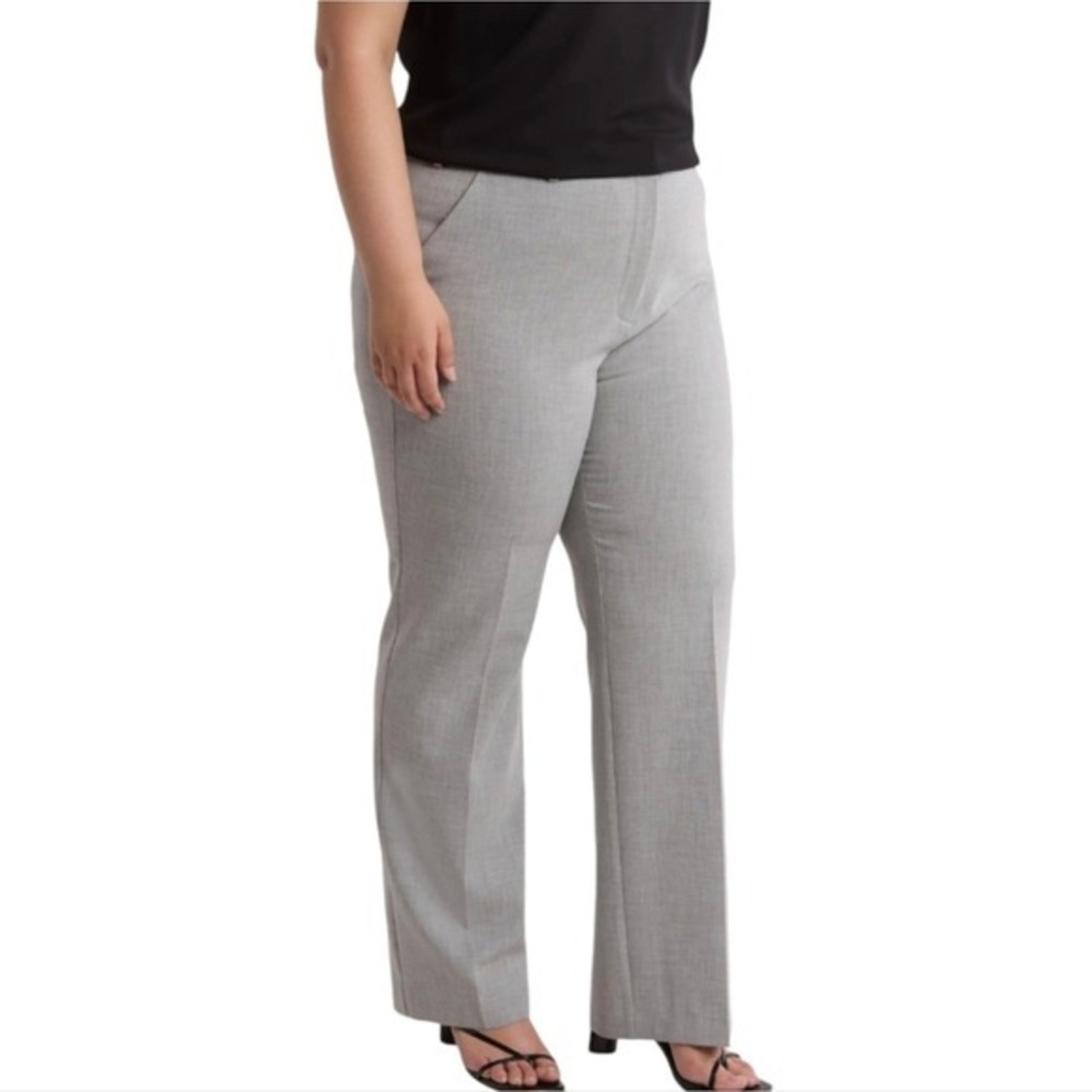 Talbots Plus‎ Size Gray Dress Pants Straight Leg Stretch Career Casual Comfy 18W